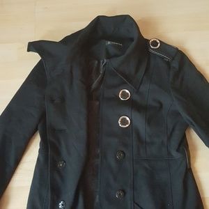 INC International Concepts Jackets & Coats - Classy black short button up trench cotton jacket INC International Concepts Jackets & Coats - Classy black short button up trench cotton jacket